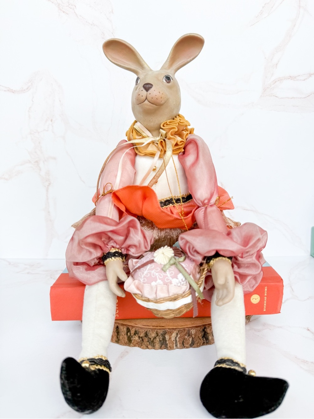 Vintage Victorian Style Bunny Rabbit Doll Decor Accent